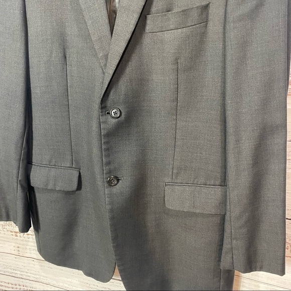 MICHAEL KORS 100%‎ WOOL GRAY 2 BUTTON BLAZER JACKET - Picture 3 of 7